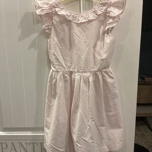 Girls Crewcuts Pink and White Seersucker Dress, Size 10